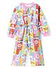 Babyhug Cotton Knit Full Sleeves Floral Printed Jumpsuit with Front Zipper - Pink