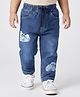 Babyoye Denim Woven Full Length Vehicles Printed Jeans - Navy Blue