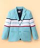 Noddy Full Sleeves Colour Blocked Striped Blazer - Turquoise Blue