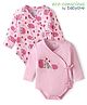 Babyoye Cotton Woven Full Sleeves Jhablas With Floral & Animal Print Pack of 2 - Light Pink