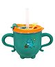 FunBlast Dinosaur Print Stainless Steel Milk Mug with Lid & Straw for Kids  200 ml Green