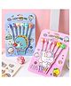 Paper Moon  Set of 6 Cartoon Pencil For Kids With 3D Animal Topper Eraser Stationery Set , 1pack - Design May Vary