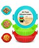 Paper Moon 2pcs Air Fryer Silicone Pots, Non-Stick Air Fryer Liners with Ear Handles, Reusable AirFryer Silicone Basket - Multicolor