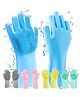 Paper Moon Magic Silicone Dishwashing Cleaning Scrubbing Gloves for Carwash, Pet Bathing, Multi-Purpose Cleaning Gloves, 1 Pcs - Color May Vary
