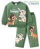 Babyoye Disney Single Jersey Knit Full Sleeves T-Shirt & Lounge Pant Set With Bambi Graphics - GReen