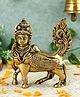 Bamboo Tree Jewels- Kamdhenu Standing Brass Idol Gold & Black