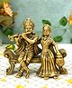 Bamboo Tree Jewels- Radha Krishna Sofa Sitting Brass Idol Gold & Black