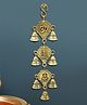 Bamboo Tree Jewels- Leaf Style Om Ganesh Laxmi Brass Hanging Bell Gold & Black