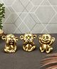Bamboo Tree Jewels- Monkey Set Of 3 Brass Table Top Gold & Black
