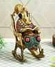 Bamboo Tree Jewels- Ganesha On Rocking Chair & Reading Ramayan Stone Work Brass Idol Multicolor
