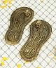 Bamboo Tree Jewels- Brass Charan Paduka (Khadavan) Big Gold & Black