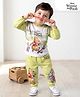 Babyoye Disney Terry Knit Full Sleeves Sweatshirt & Lounge Pant Set With Winnie the Pooh Graphics - Lime Green