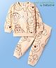 Babyoye Disney Terry Knit Full Sleeves Winnie The Pooh Printed Sweatshirt & Lounge Set - Peach