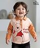 Babyoye Disney  Single Jersey Knit Full Sleeves Drop Shoulder Polo T-Shirt with Winnie the Pooh Graphics and Badge Detailing - Light Brown