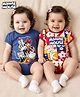 Babyoye Disney Interlock Knit Half Sleeves Onesies With Minnie Mouse Graphics Pack of 2 - Blue & Red