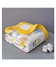 VOIDROP 6-Layer Baby Muslin Cotton Blanket  110 x 110 cm Pineapple Print, Soft & Breathable for Newborns and Toddlers  Yellow Border, Multi-Use Swaddle Blanket