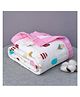 VOIDROP 6-Layer Baby Muslin Blanket  110 x 110 cm Organic Cotton ice-cream and popsicle Print, Soft & Breathable for Newborns & Toddlers  Pink Border, Lightweight Swaddle Blanket
