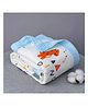 VOIDROP 6-Layer Baby Muslin Blanket  110 x 110 cm Organic Cotton mix colored dinosaur Print, Soft & Breathable for Newborns & Toddlers  Blue Border, Lightweight Swaddle Blanket