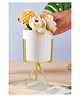 VOIDROP Metal Pot with stand Table Centerpiece Vase, White Vase for Dining Table Centerpieces, Desktop Metal Flower Arrangements Stand for Christmas Party Birthday Home Decor, Small Outdoor Flower Rack Vase,White