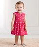 Bonfino Cotton Knit Sleeveless Peter Pan Collar Dress With Bloomer & Heart Print - Red