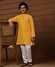 P-MARK Full Sleeves Sequins Embellished Kurta With Solid Pyjama Set - Yellow