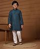 P-MARK Full Sleeves Sequins Embellished Kurta With Solid Pyjama Set - Blue