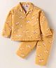 Ben Benny Interlock Knit Full Sleeves Night Suit with Floral Print - Orange