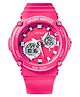 Spiky Round Premium Analog Digital Kid Watch - Pink