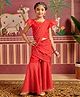 MASTARANG Flutter Sleeves  Lehariya Printed Ready To Wear Saree - Red