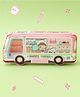 ZOE Bus Shaped Cartoon Print Pencil Box - Pink