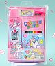Unicorn Theme Colour Pencil & Stationary Set - Pink