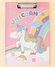 Unicorn Kids Clip Board  Pink| Durable Writing Board with Strong Metal Clip| Printed Ruler|School  Exam Pad for Boys & Girls| Classwork & Homework