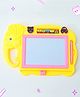 Elephant Shaped 2 in 1 Writing Board With Shape Stamps - Yellow