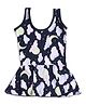 CUKOO Sleeveless Night Theme Printed Swimsuit - Black