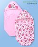 Babyoye Cotton Woven Hooded Towel & Wrappers with Animal Print L 84 x B 84 cm - Pink