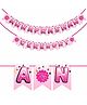Wobbox Annaprashan Bunting Banner, Rice Ceremony Banner , Annaprashan Decoration Item-Pink & White -(Pack of 1)