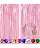 WOBBOX Big 3Ft X 6Ft  Foil Fringe Curtain, Backdrop Curtain Party Decoration, Foil Curtain for Birthday Decoartion-Pastel Pink-(Pack of 2)