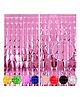 Wobbox Big 3Ft X 6Ft  Tinsel Metallic Square Foil Curtain, Backdrop  Curtain Party Decoration, Foil Curtain For Birthday Decoartion-Pink -(Pack Of 2)