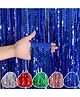 WOBBOX Big 3Ft X 6Ft Foil Curtains for Birthday Decoration Items, Backdrop Curtain for Decoration, Party Backdrop Decoration(Blue) (Pack of 1)