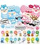 Wobbox Baby Shower Decoration Items| Baby Shower Photo Booth Props for Photoshoot, Baby Shower Milestone Card Multicolor (Pack of 48)