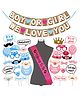 Wobbox Baby Shower Decoration Items| Baby Shower Ceremony Photo Booth Props for Photoshoot, Baby Shower Banner& Mom to Be Sash Multicolor (Pack of 30)