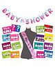 Wobbox Baby Shower Decoration Items| Baby Shower Ceremony Photo Booth Props for Photoshoot, Baby Shower Banner& Mom to Be Sash Multicolor (Pack of 18)