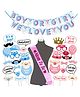 Wobbox Baby Shower Decoration Items| Baby Shower Ceremony Photo Booth Props For Photoshoot, Baby Shower Banner& Mom To Be Sash Multicolor (Pack of 30)