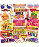 Wobbox Happy Holi Props for Party, Holi Celebration, Happy Holi Decorations Items for Home Multicolor (Pack of 24 Pcs)