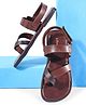 Pine Kids Velcro Closure Mojaris - Brown