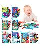 KolorFish  High Contrast Crinkle Baby Books 0-6 Months Sensory Baby Toys Soft Books for Babies Interactive Books Gifts for Car Seat Travel Infant Newborn Early Learning Development Essentials - Pack of 8