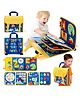 KolorFish Toddler Toys Busy Board,Montessori Toys, Gift 18 in 1 Preschool Learning Activities with 12 Life Skills-Numbers,String Beads,Shapes,Colors,Puzzles,Alphabet (Dinosaur Birthday) Pack of 1