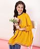 ISHTI Rayon Three Fourth Sleeves Mandala Embroidered Top - Yellow