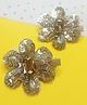 Little Tresses Set Of 2 Mettalic Flower Alligator Clips - Golden