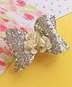 Little Tresses TBD Bow With Flowers Alligator Clip - Silver